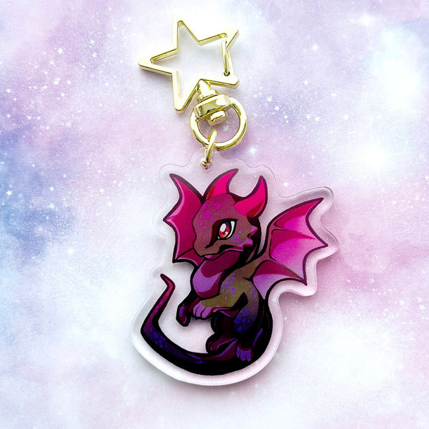 Black Dragon Keychain Charm