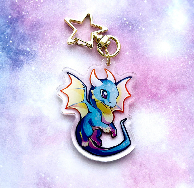 Blue Dragon Keyring Charm