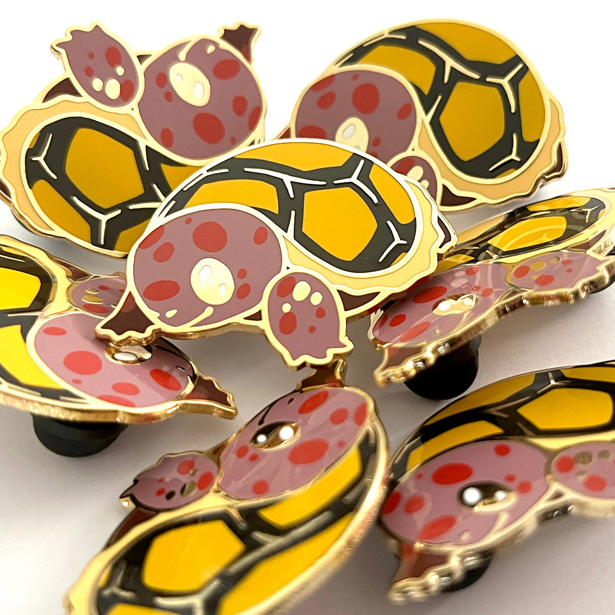 Cherry Head Tortoise Hard Enamel Pin