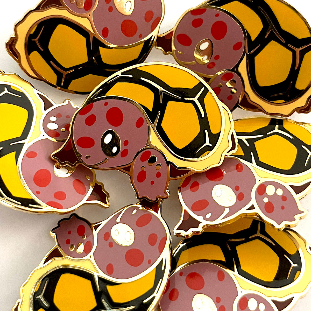 Cherry Head Tortoise Hard Enamel Pin