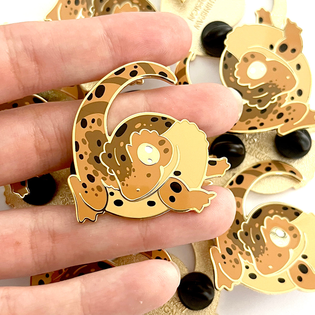 Dalmatian Crested Gecko Hard Enamel Pin