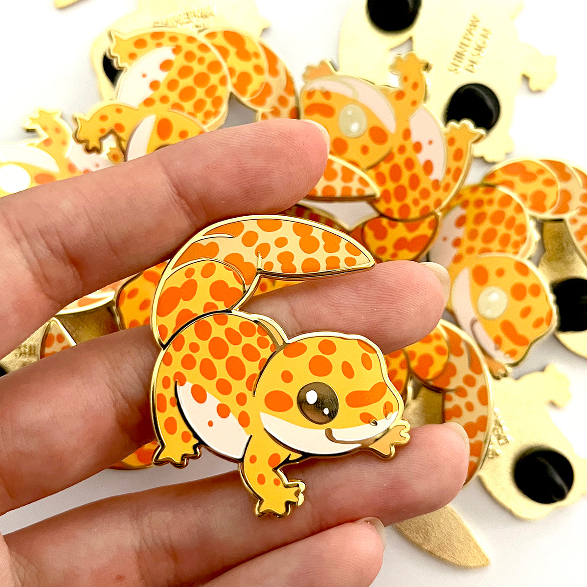 Yellow Leopard Gecko Hard Enamel Pin