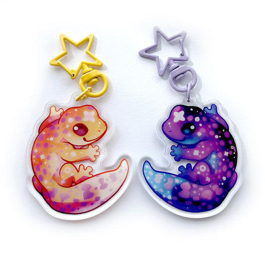 Starry Gecko Keychain Charm