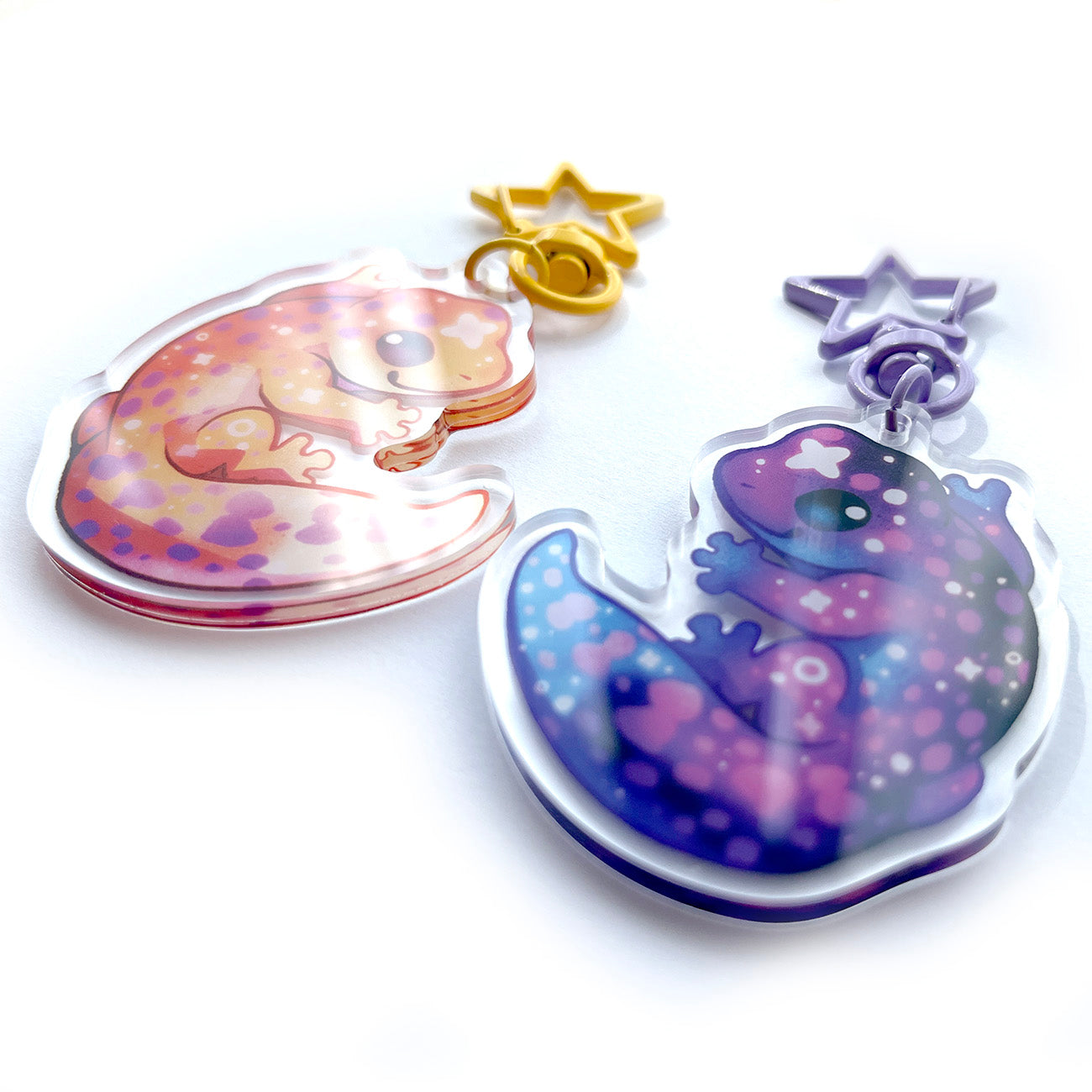 Starry Gecko Keychain Charm
