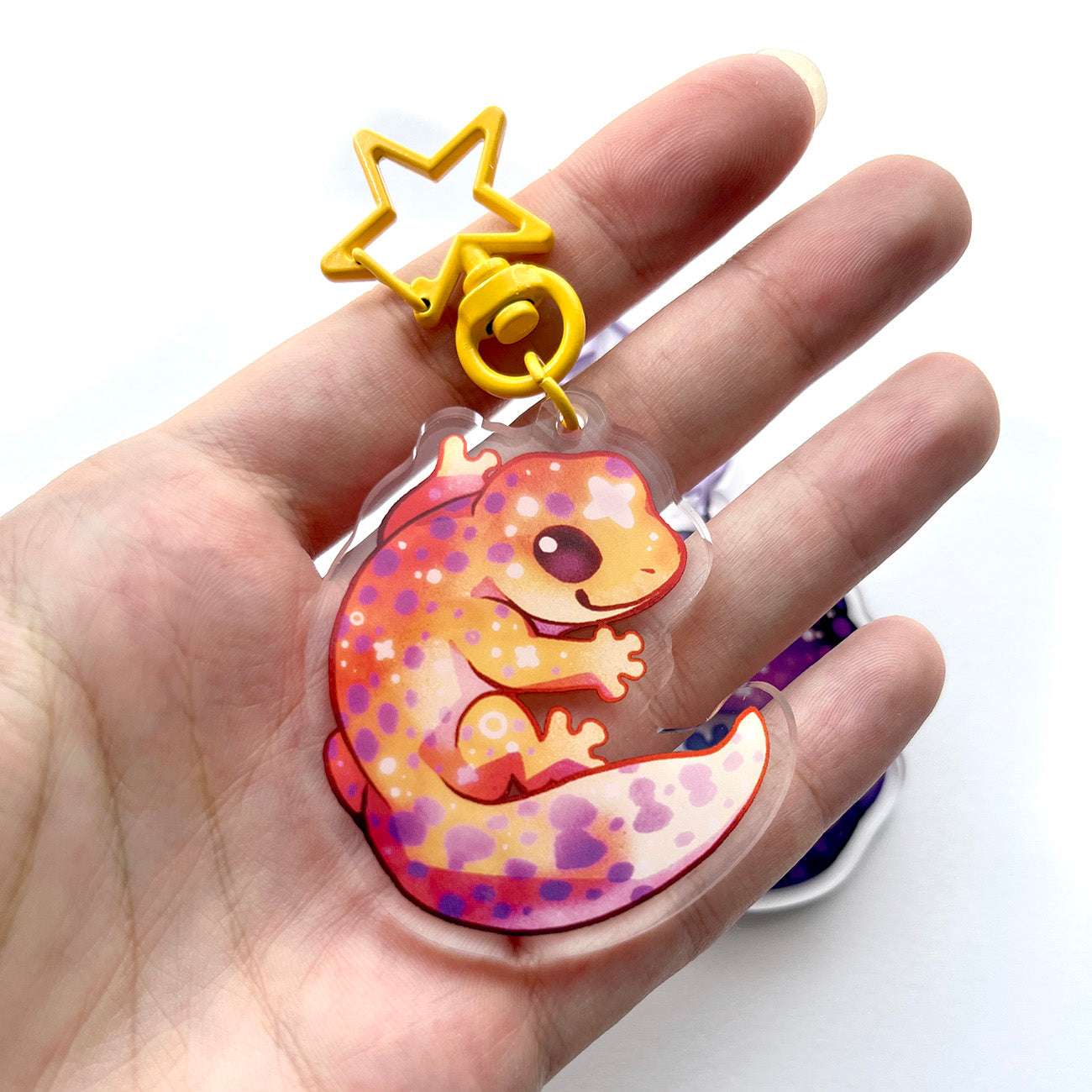 Starry Gecko Keychain Charm