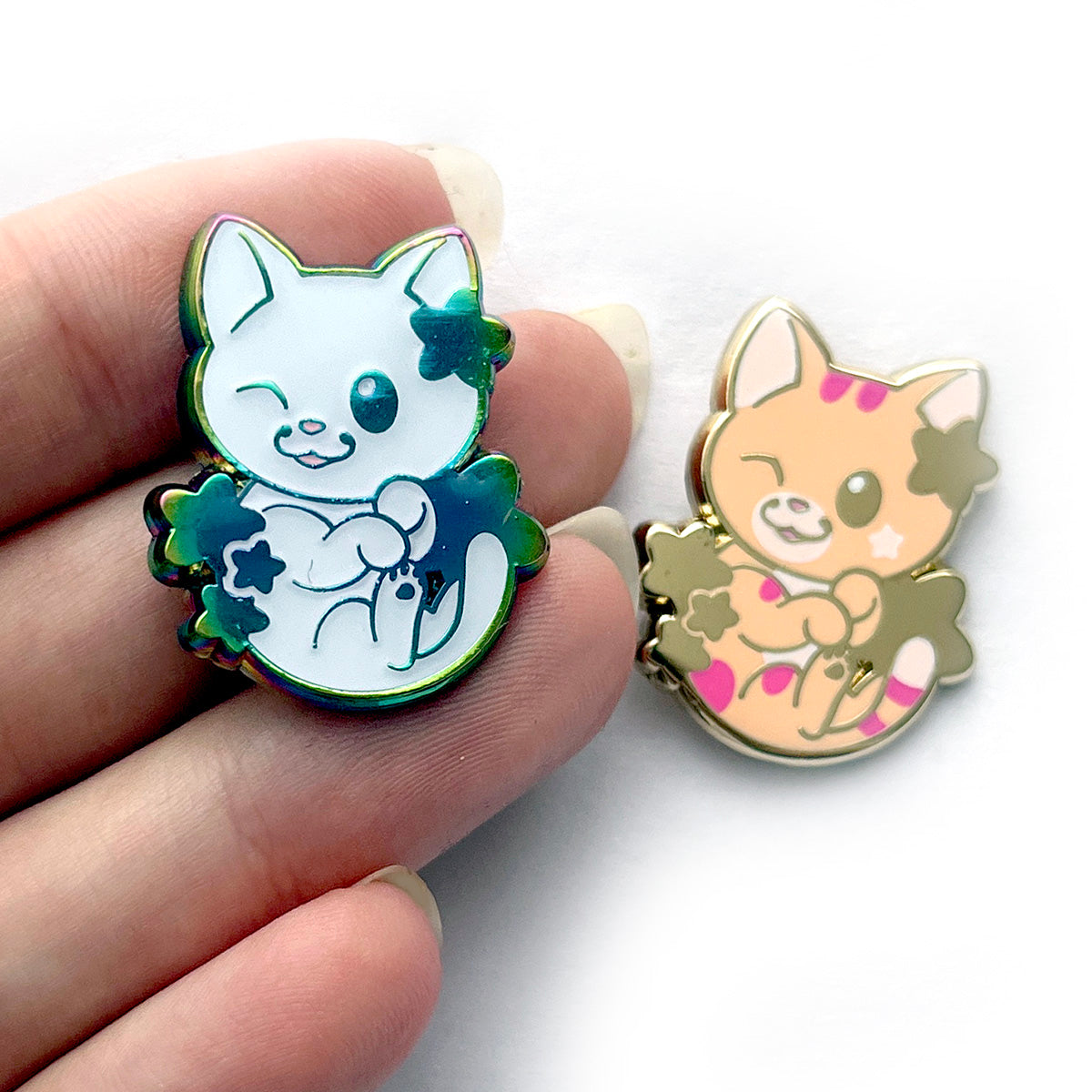 Orange Star Puff Cat Enamel Pin