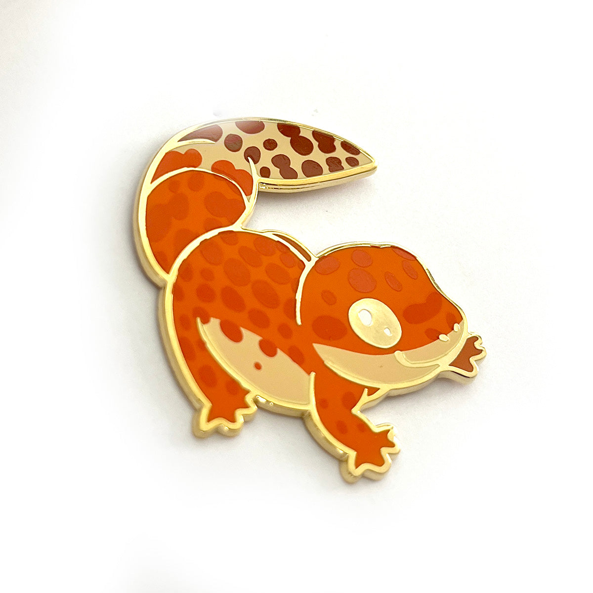 Tangerine Leopard Gecko Hard Enamel Pin