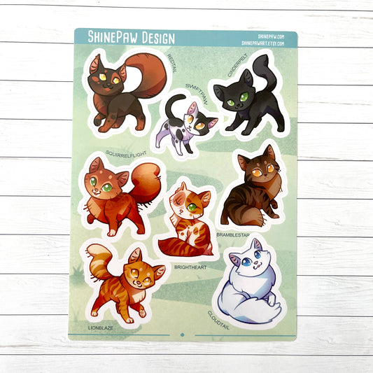 Warrior Cats Sticker Sheet - Thunder Clan 2