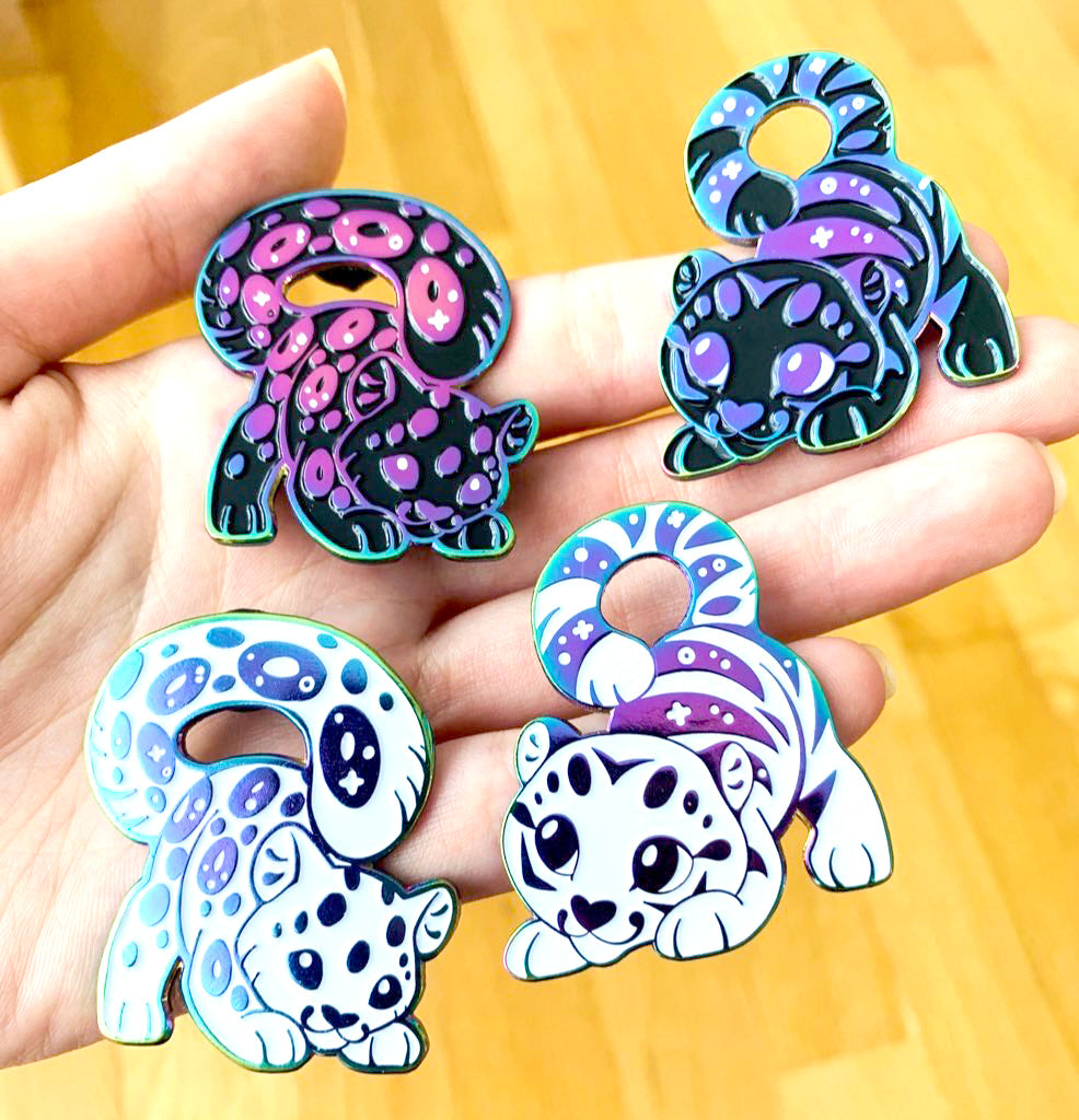 Rainbow White Tiger Enamel Pin