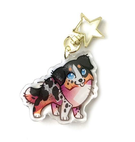 Australian Shpeherd Dog Keychain