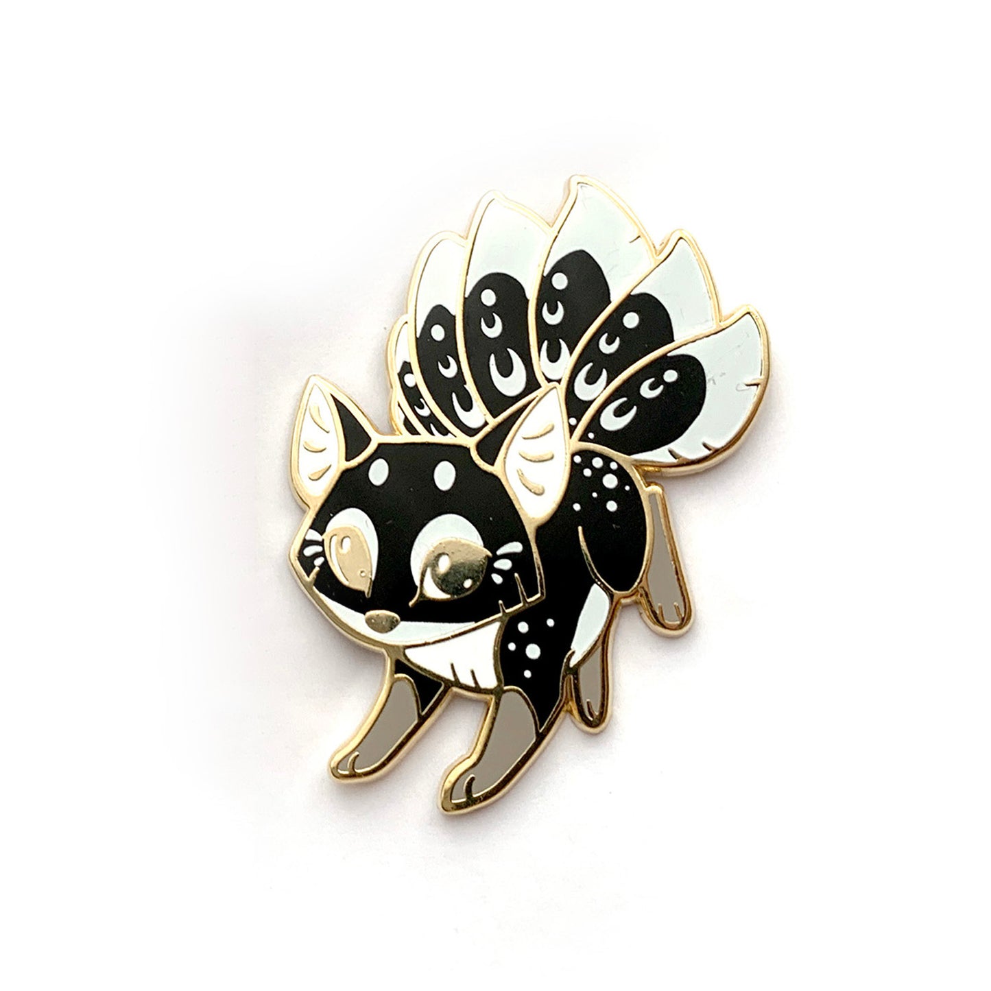 Black & White Kitsune Enamel Pin Set