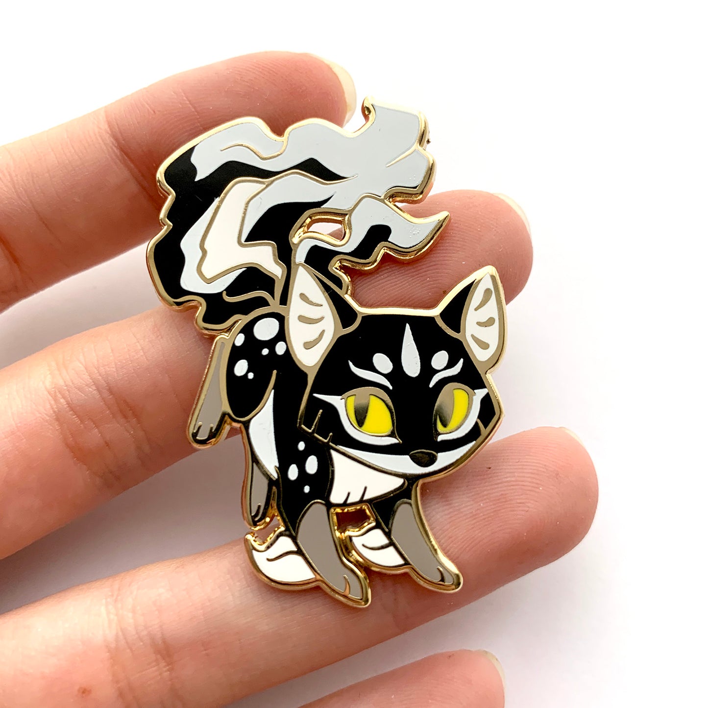 Black & White Kitsune Enamel Pin Set
