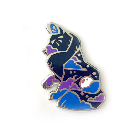 Blue Moon Wolf Enamel Pin