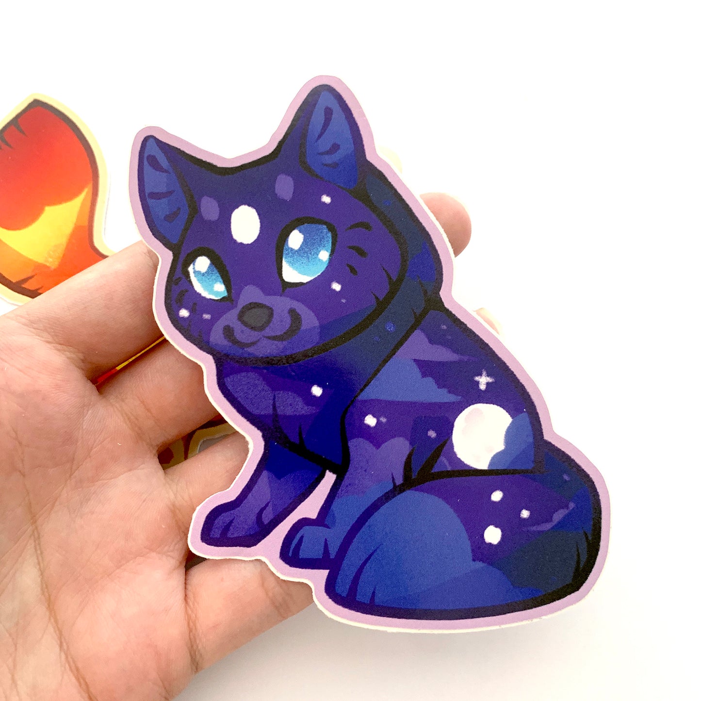 Dawn and blue Moon Wolves Stickers
