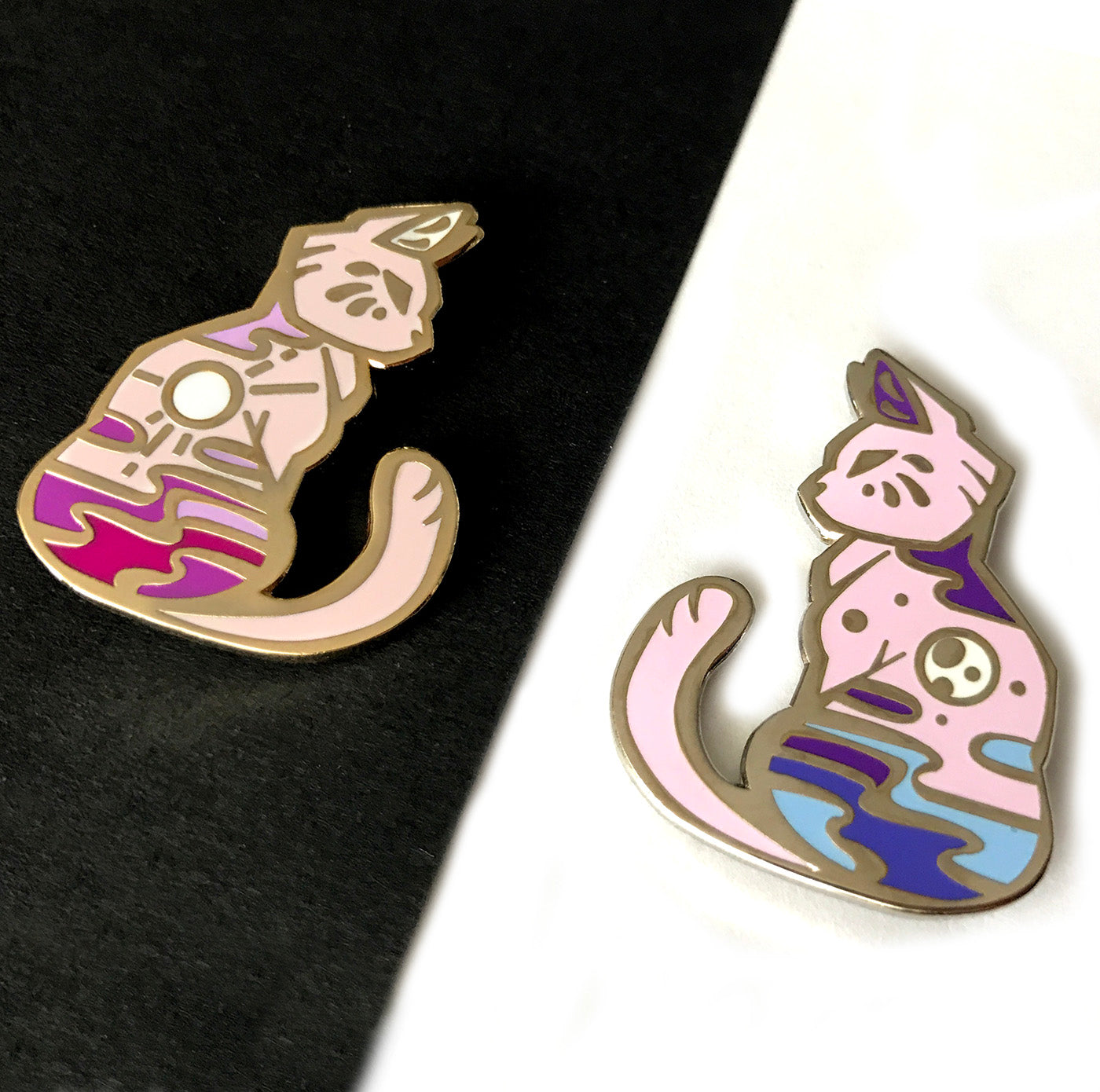 Purple Moon Cat Enamel Pin