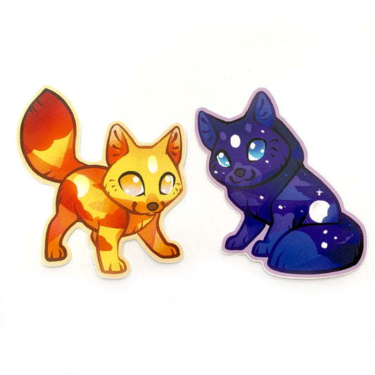 Dawn and blue Moon Wolves Stickers