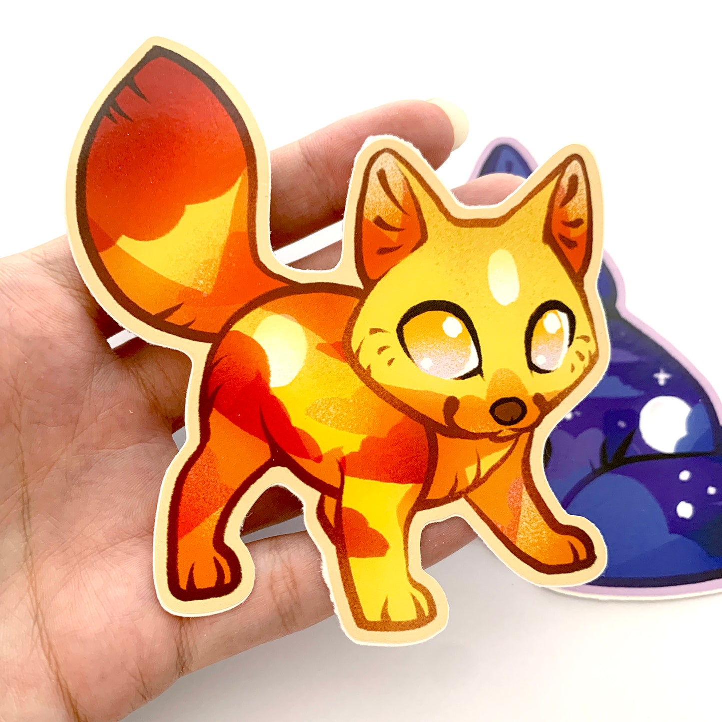 Dawn and blue Moon Wolves Stickers