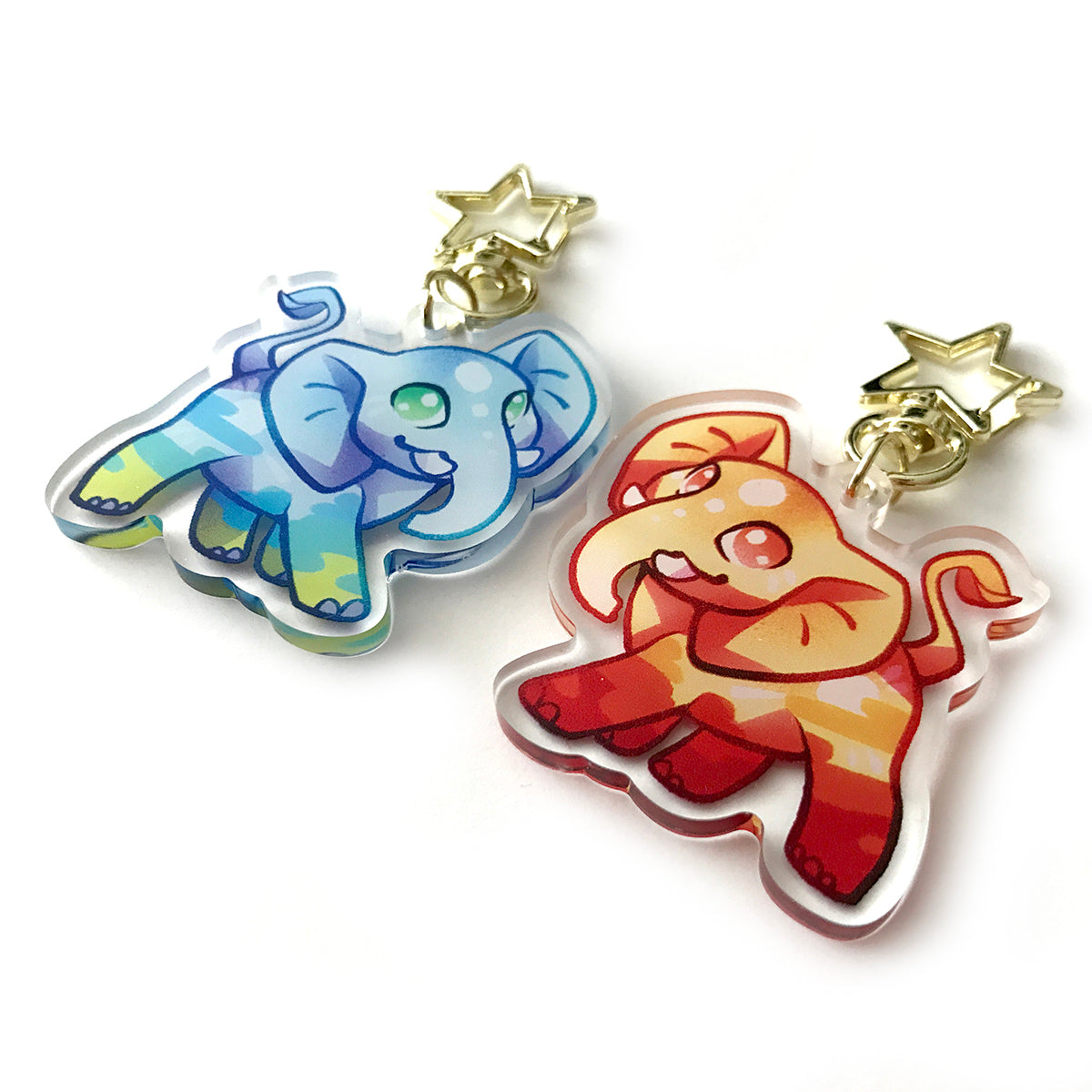 Sunset Elephant Keyring