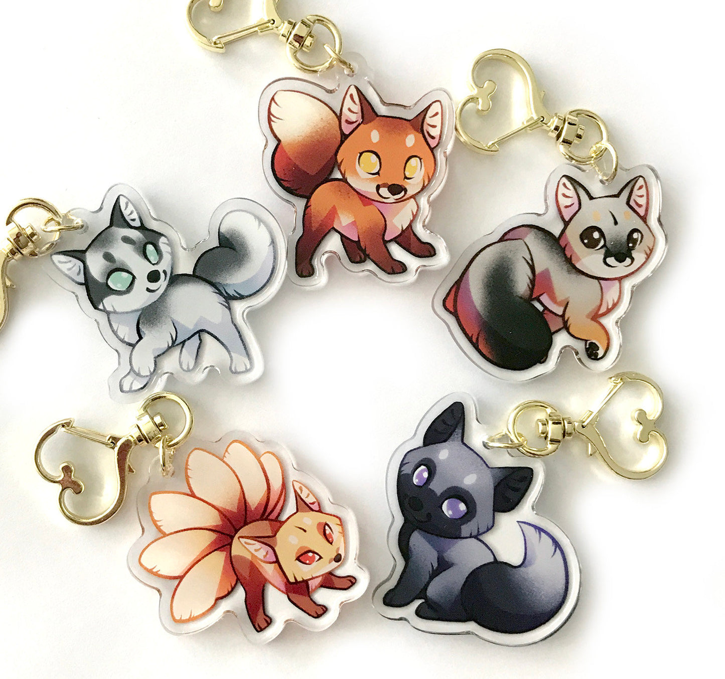 Kitsune Fox Keyring Charm