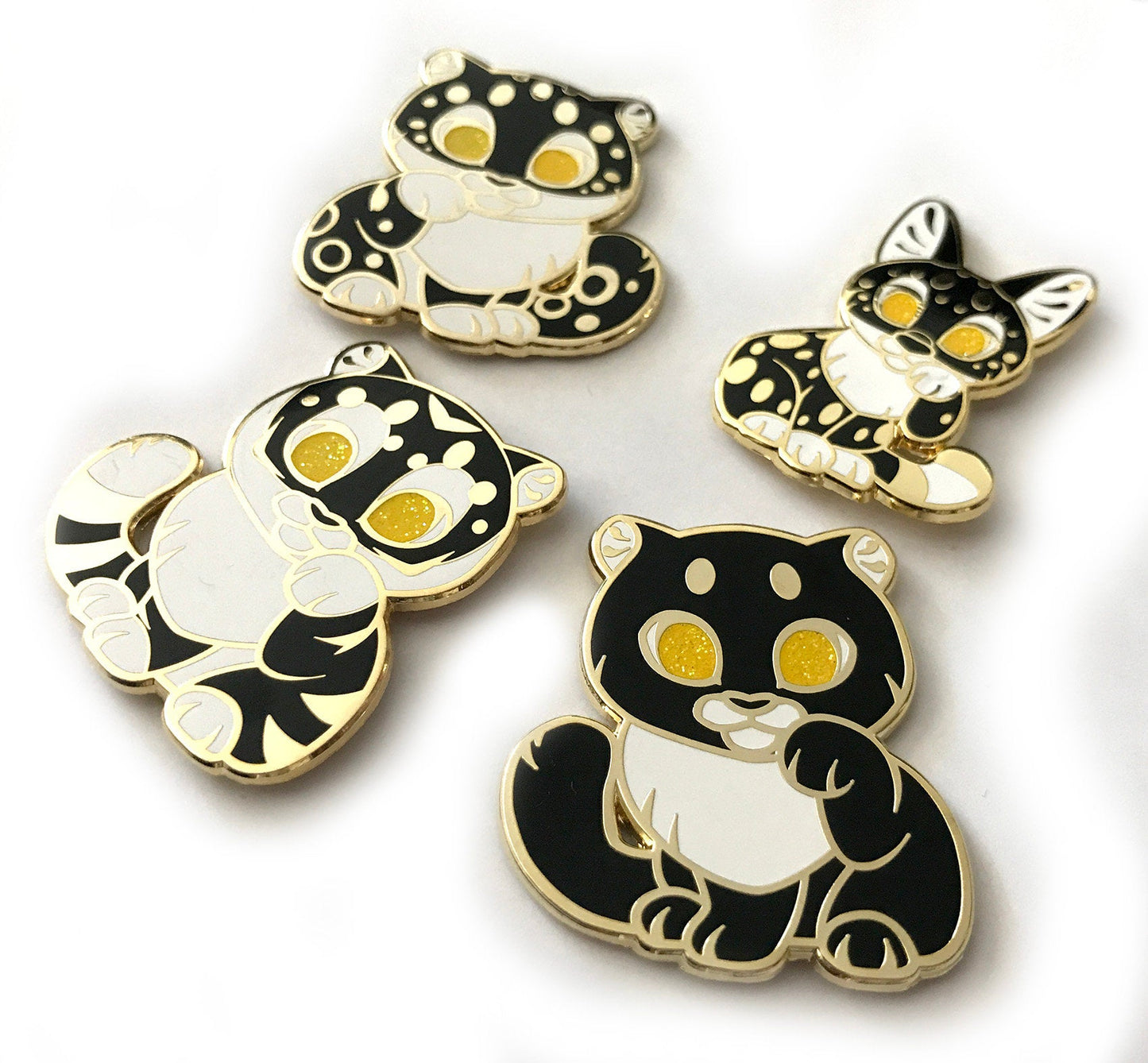 Black Tiger Lucky Cat Enamel Pin