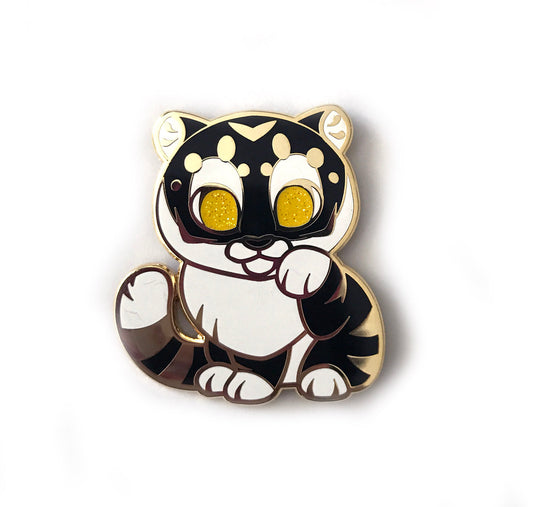 Black Tiger Lucky Cat Enamel Pin