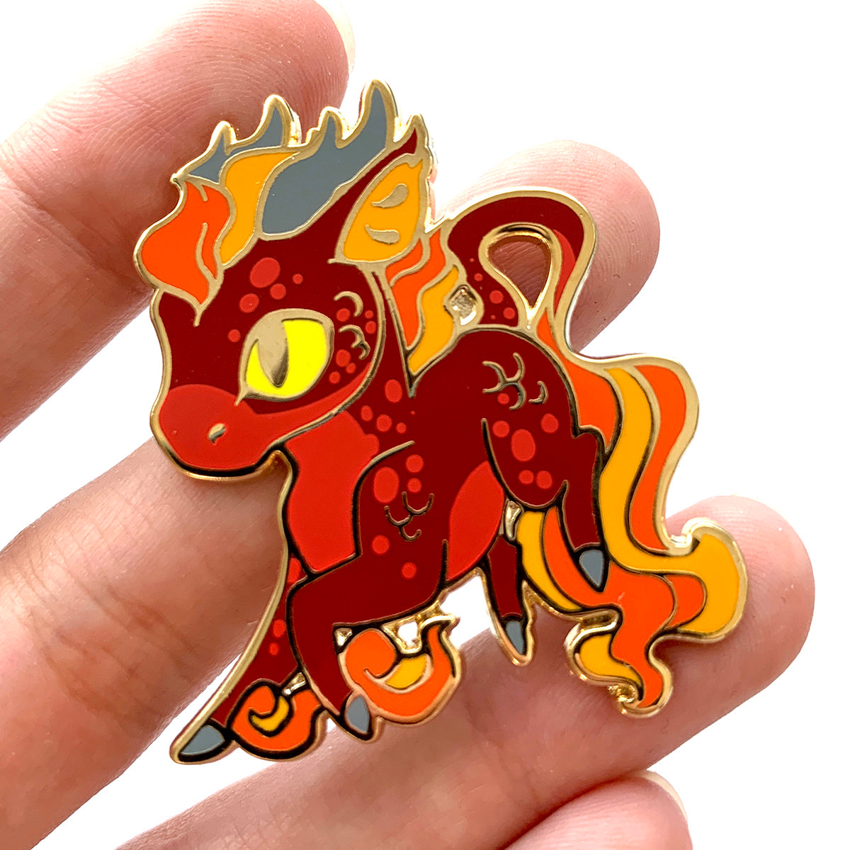 Red Kirin Enamel Pin