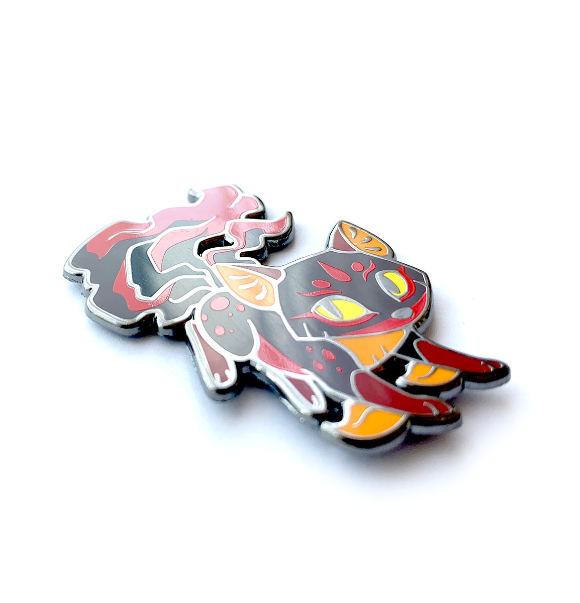 Red Kitsune Enamel Pin