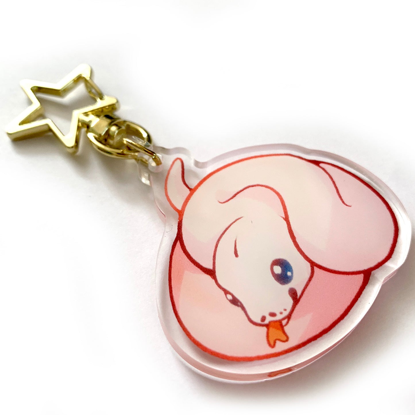 Blue Eyed Lucy Ball Python Keyring Charm