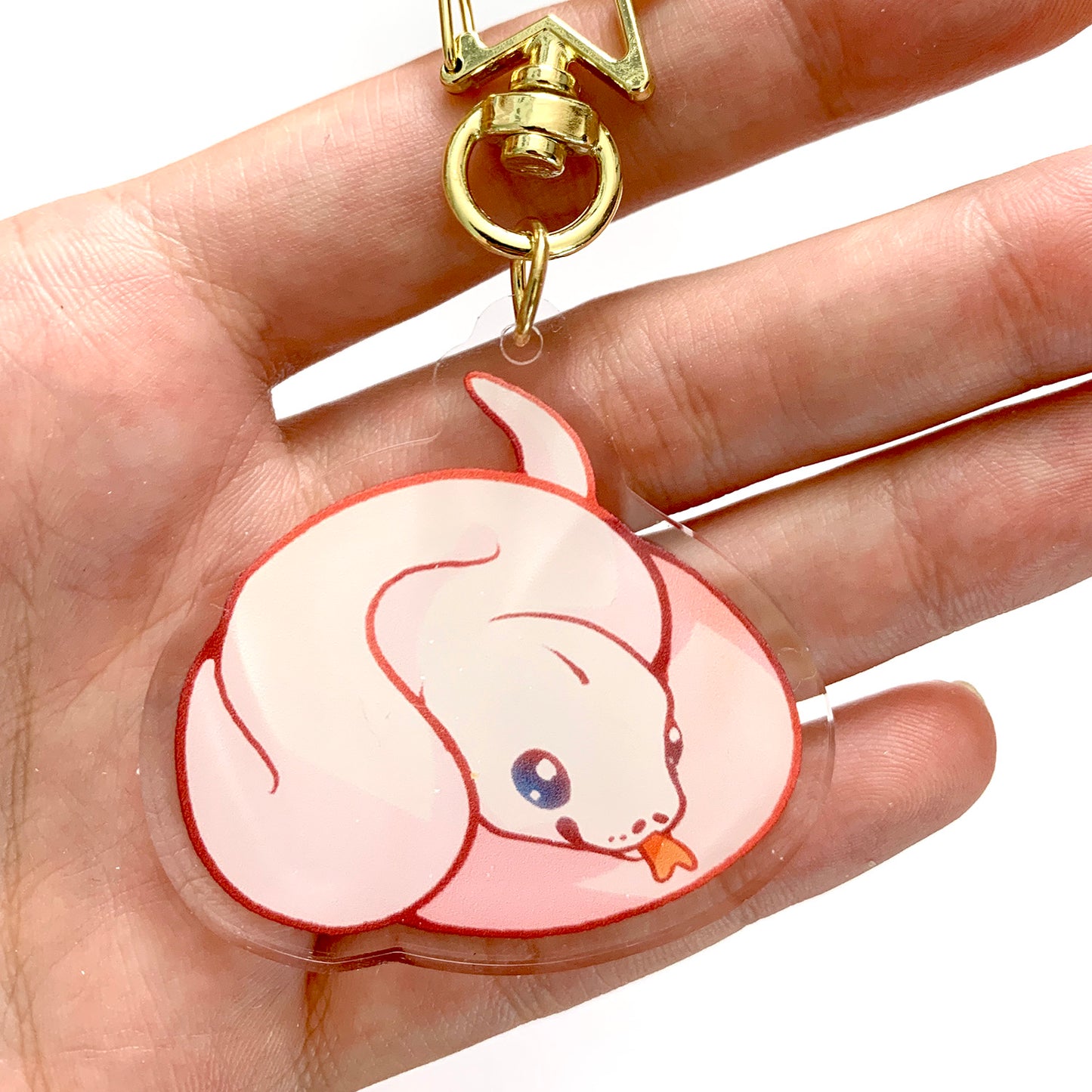 Blue Eyed Lucy Ball Python Keyring Charm