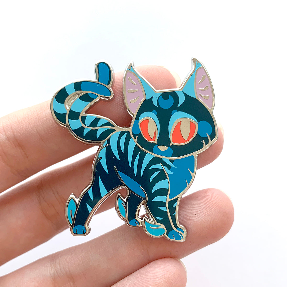 Blue Nekomata Enamel Pin