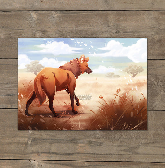 Maned Wolf - Mini Art Print