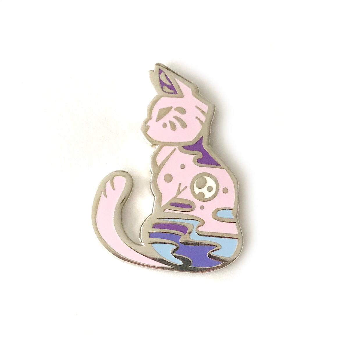 Kawaii Purple Moon Cat Pin – BlossomMemento