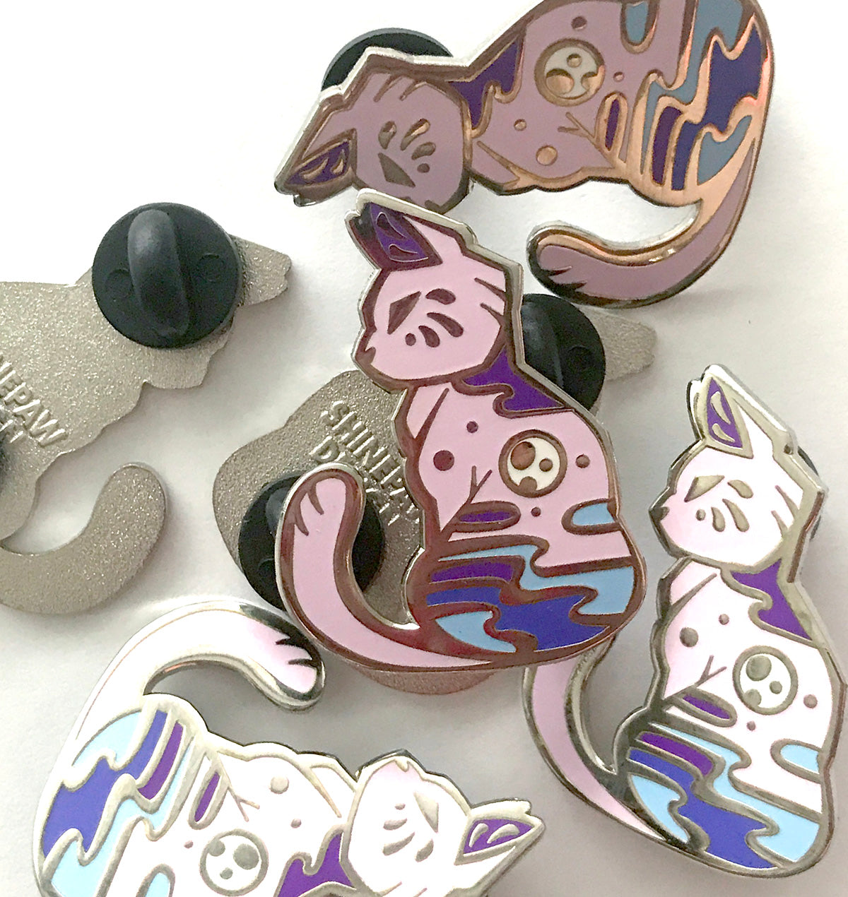 Purple Moon Cat Enamel Pin