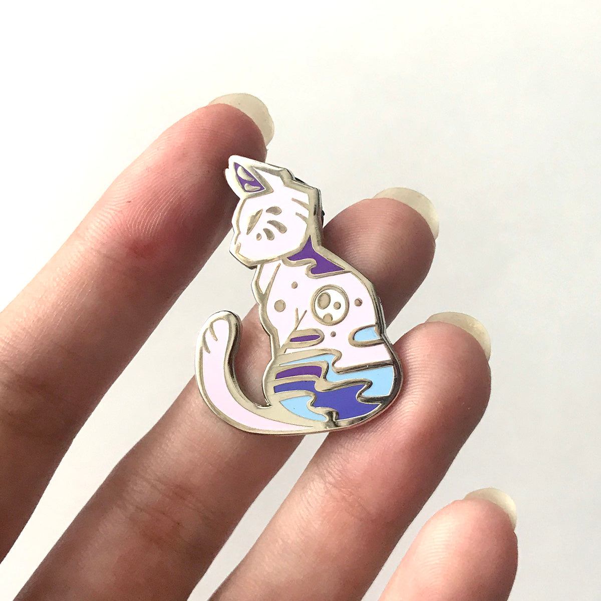 Purple Moon Cat Enamel Pin