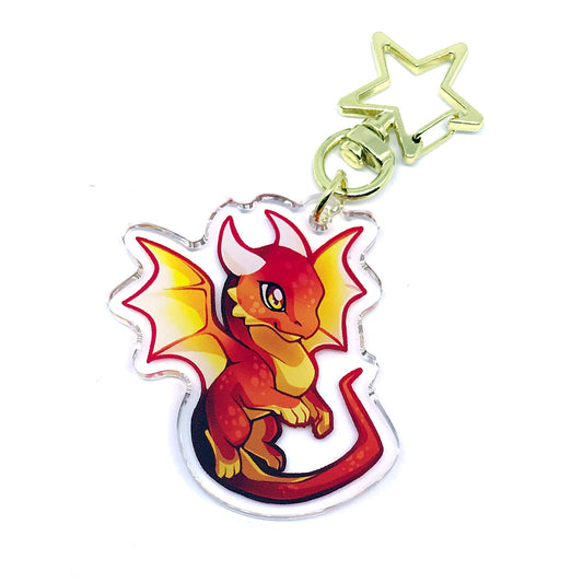 Red Dragon Keyring Charm