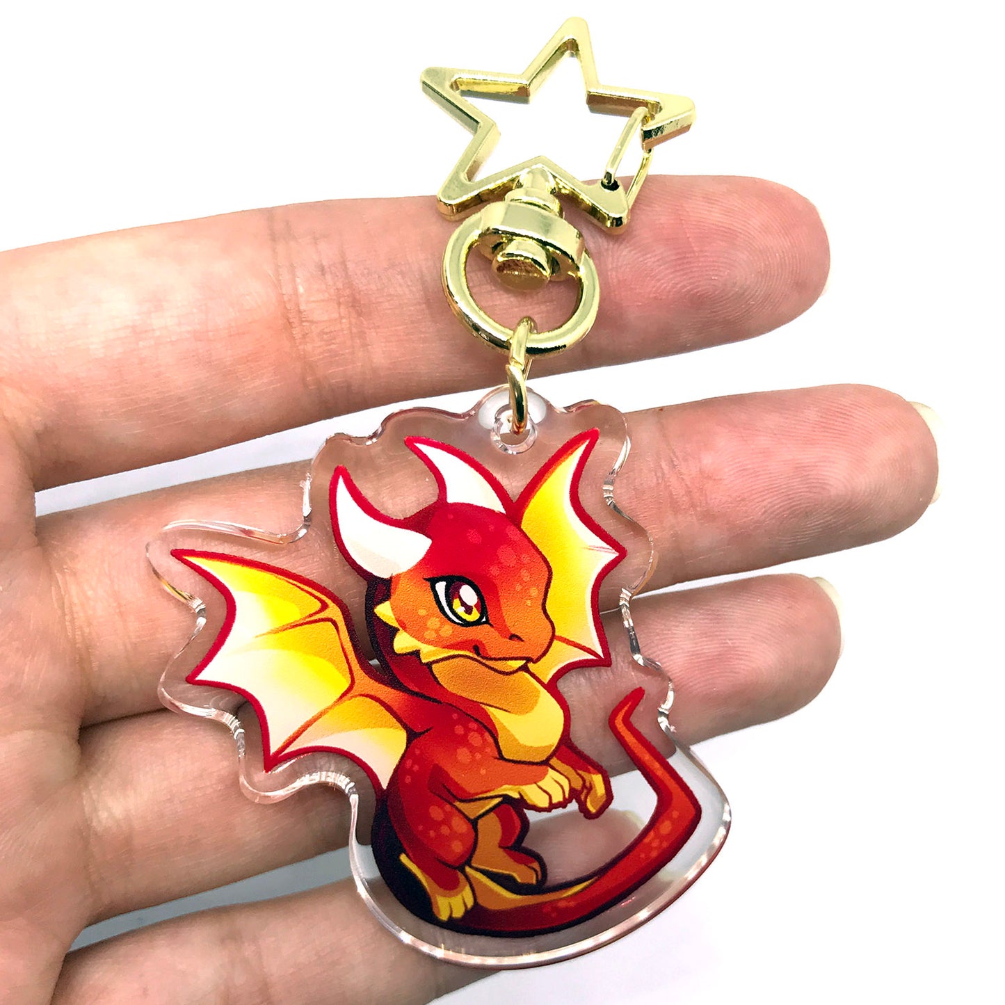 Red Dragon Keyring Charm