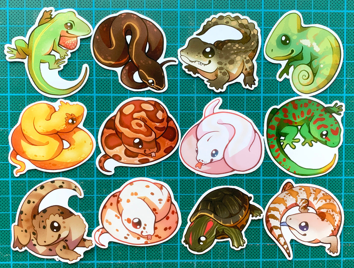 Cute Reptiles Sticker Set II