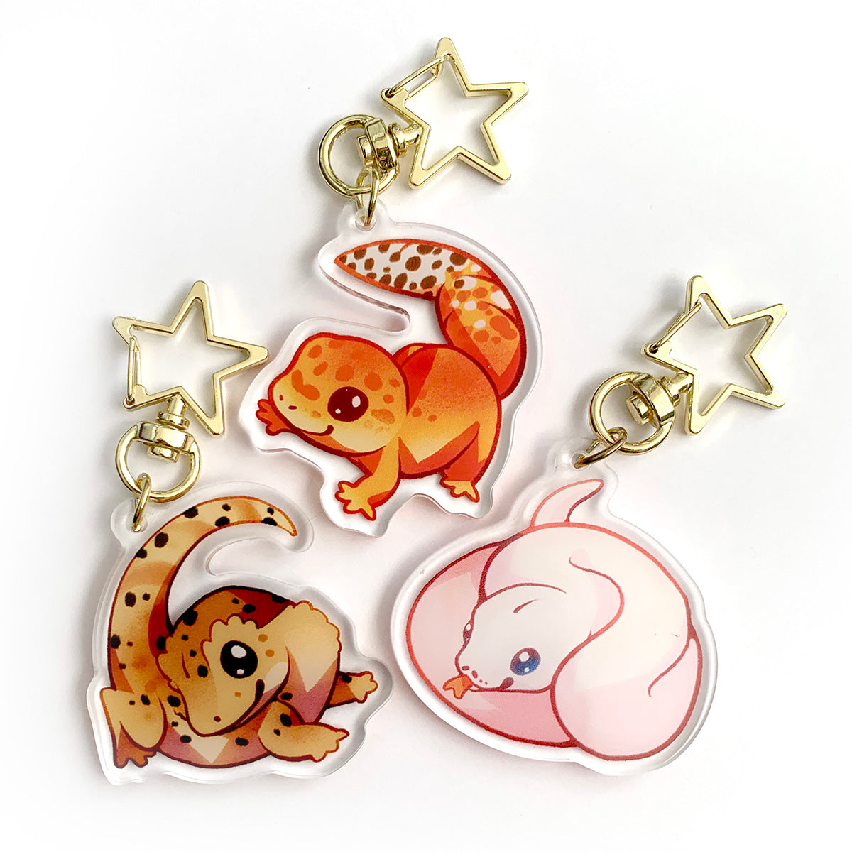 Tangerine Leopard Gecko Keychain Charm