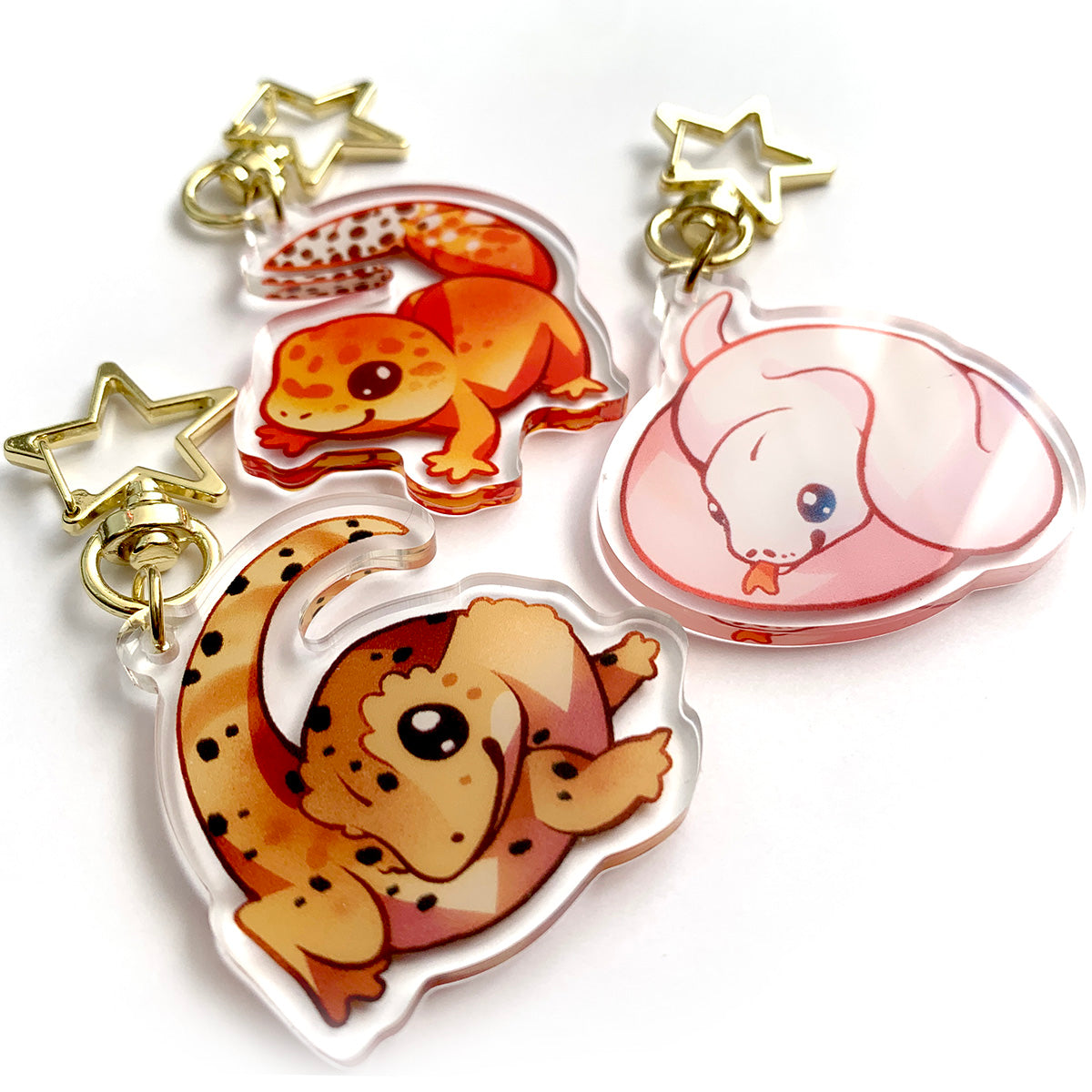 Tangerine Leopard Gecko Keychain Charm