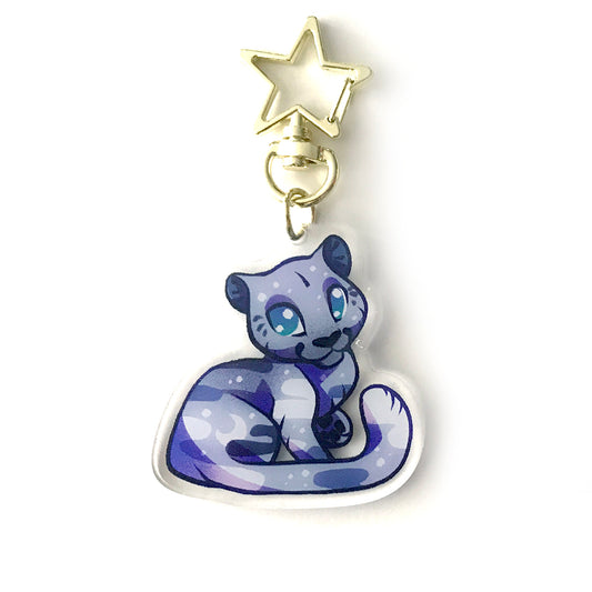 Silver Night Panther Keyring