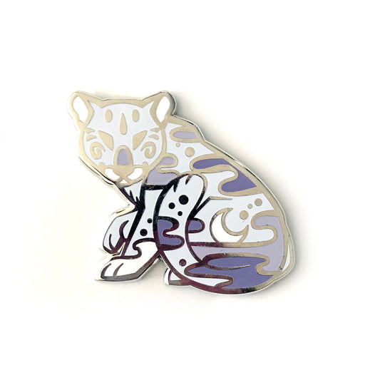 Silver Night Panther Enamel Pin