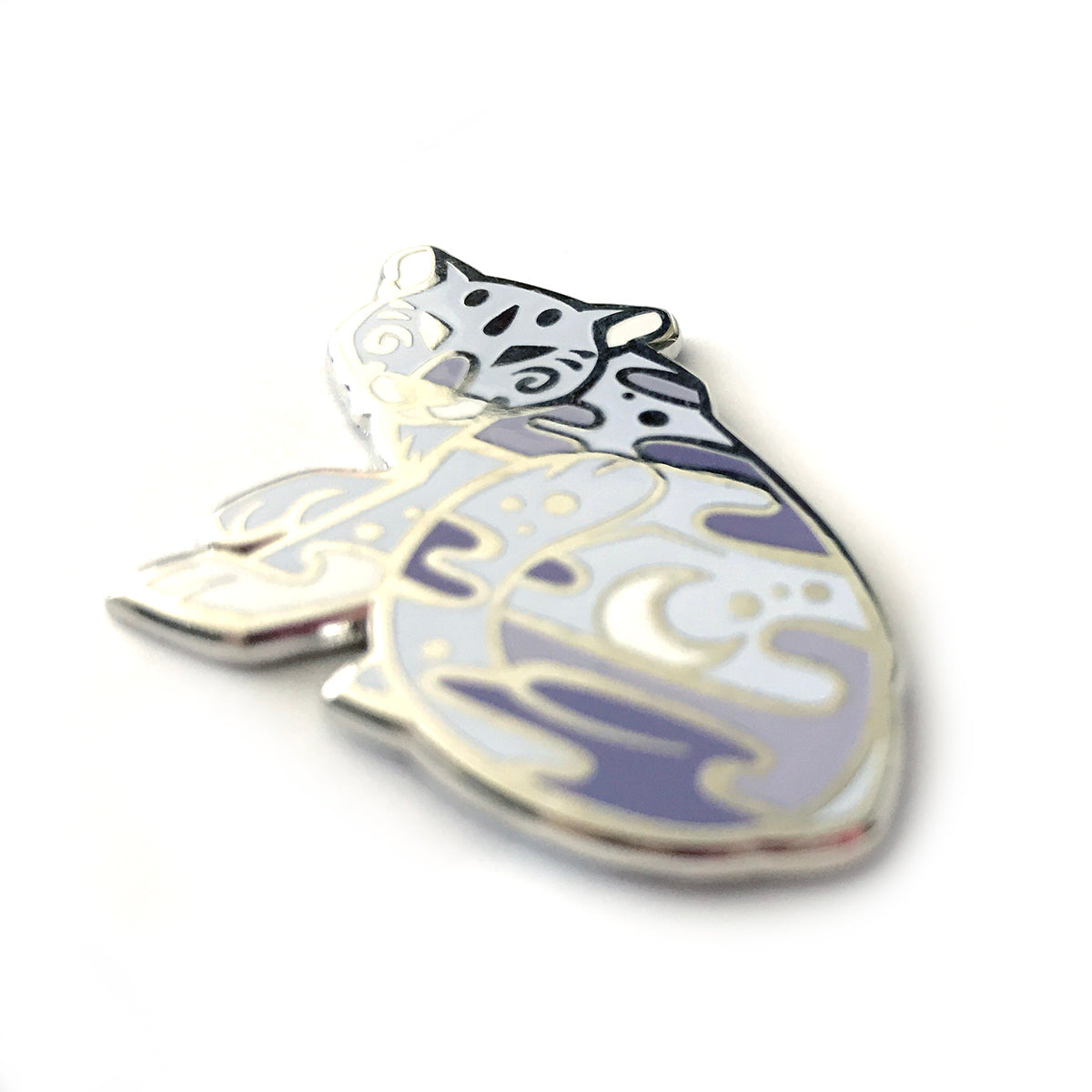 Silver Night Panther Enamel Pin