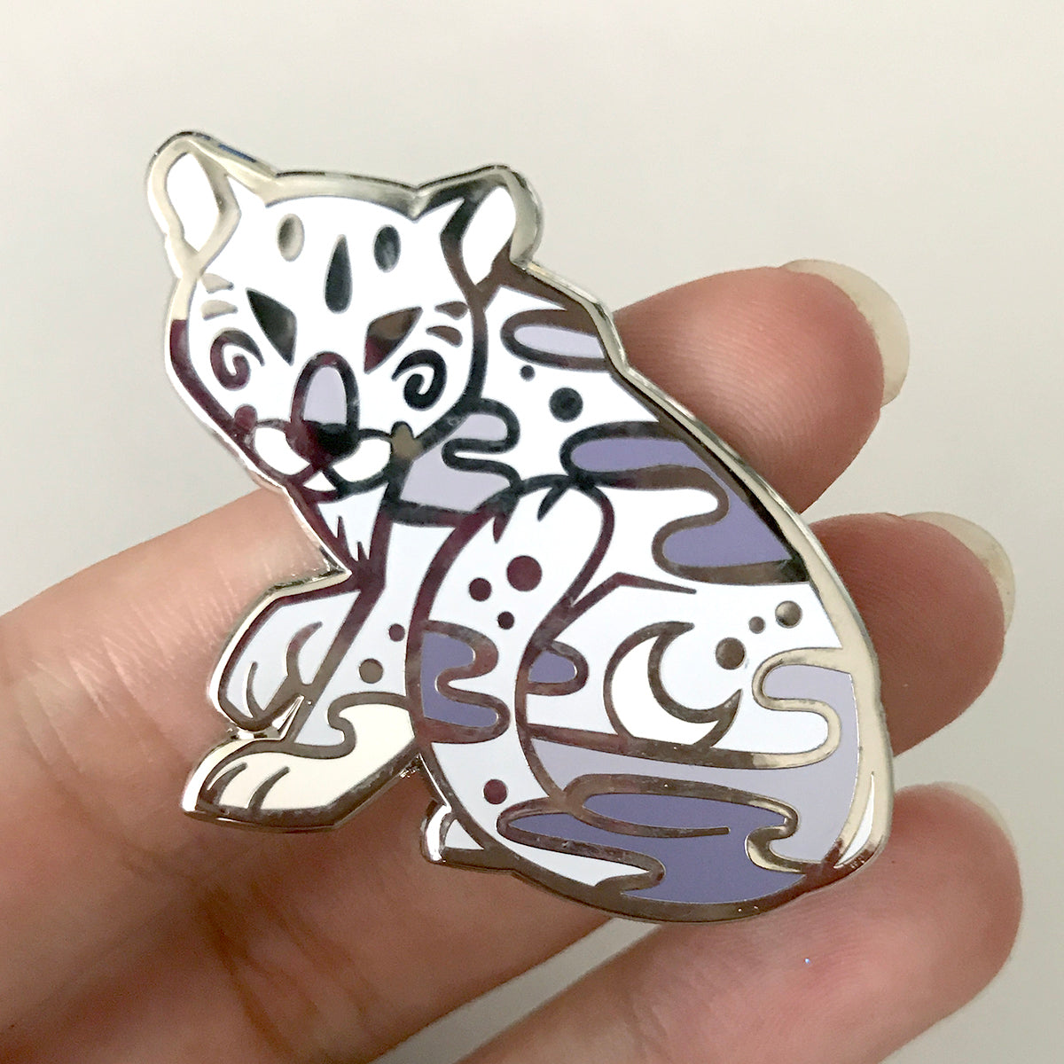 Silver Night Panther Enamel Pin