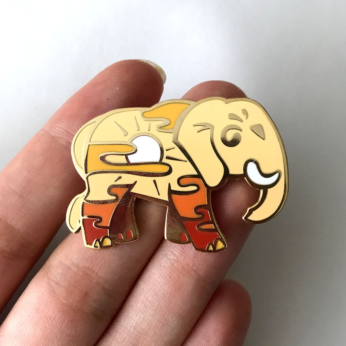 Sunset Elephant Enamel Pin