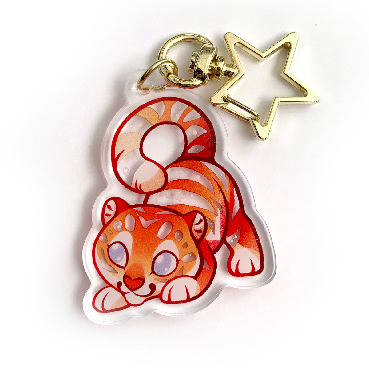Rainbow Tiger Keyring Charm