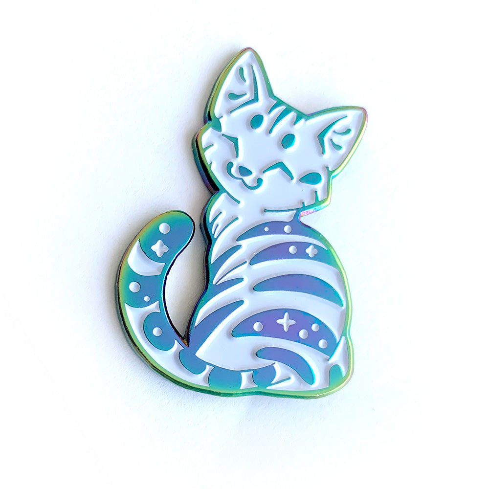 Cat face enamel pin