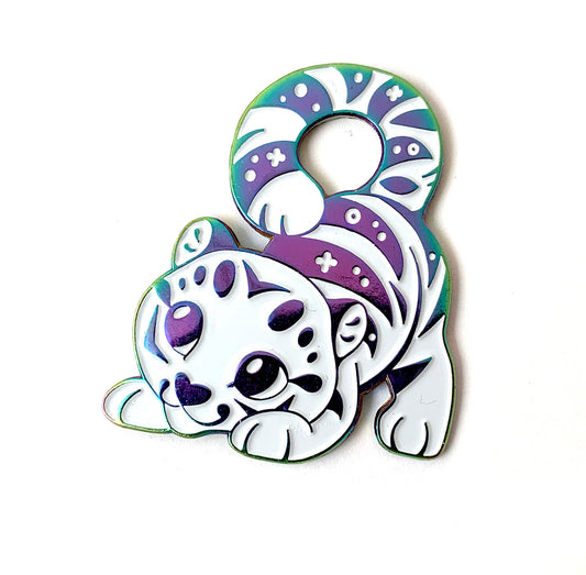Rainbow White Tiger Enamel Pin