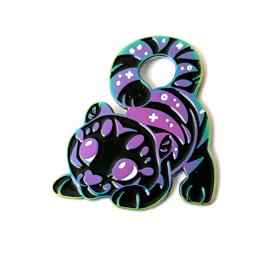 Rainbow Black Tiger Enamel Pin