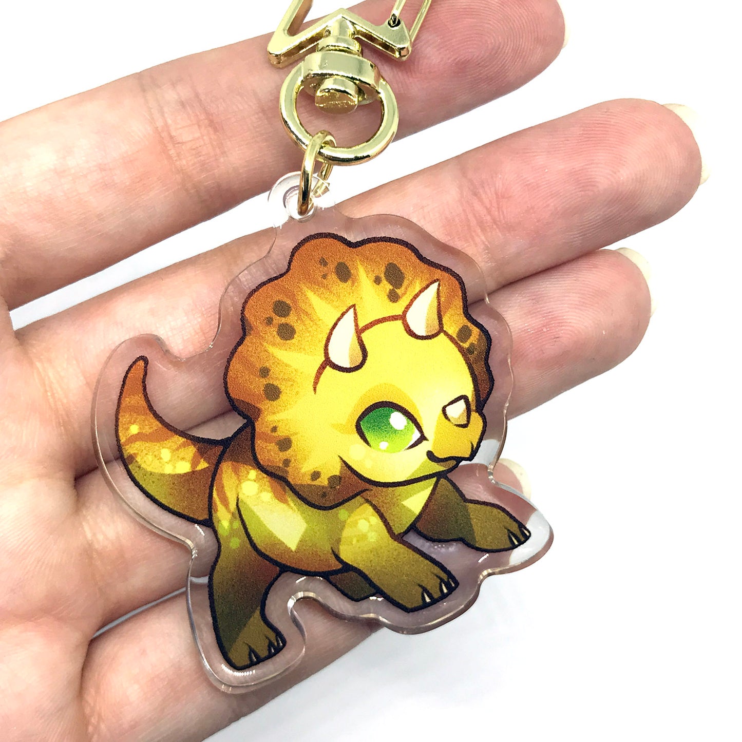Triceratops Keyring Charm