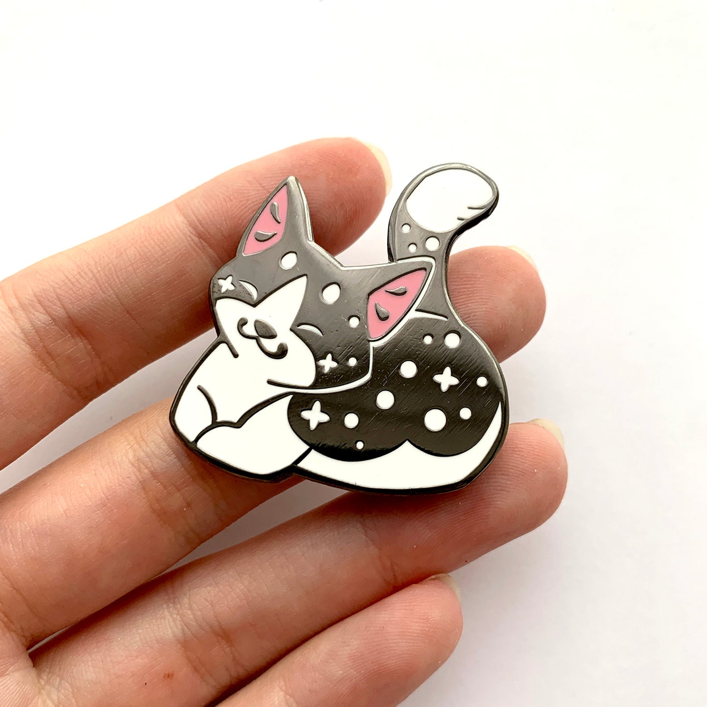 Black Tuxedo Cat Enamel Pin
